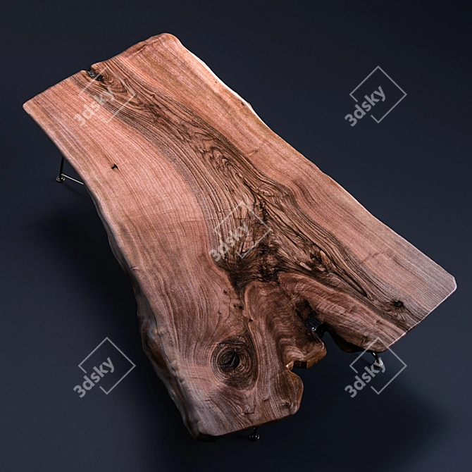 Natural Walnut Slab Table 3D model image 2