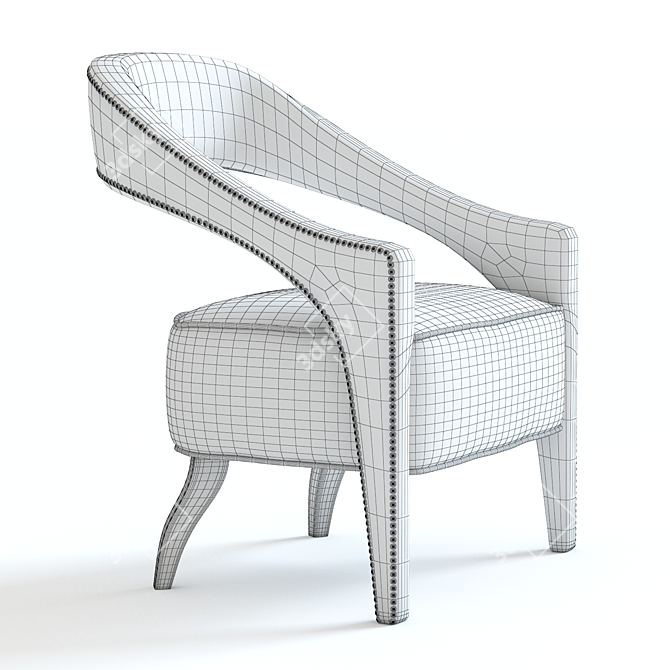 West Elm Wolseley Armchair: High-Detailed 3D Model 3D model image 2