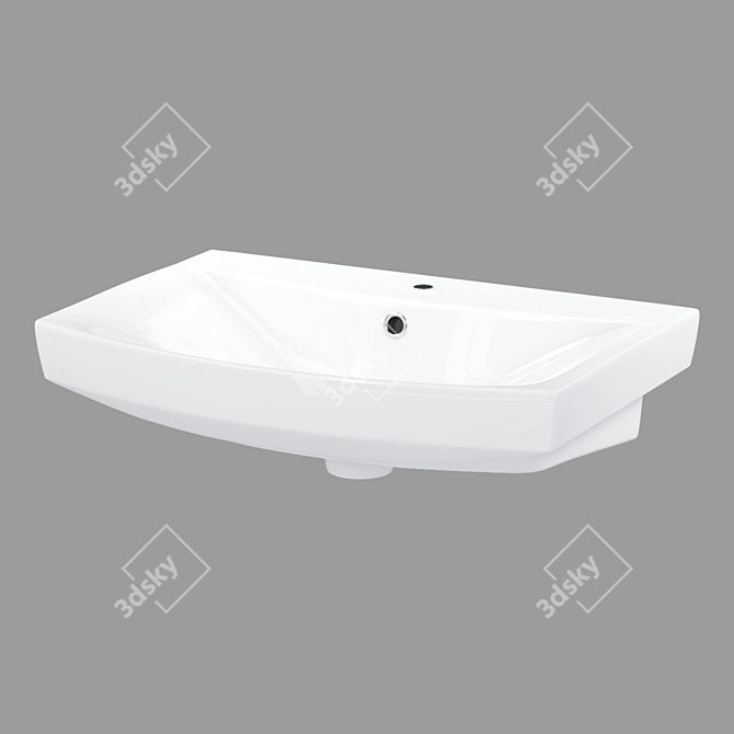 Elegant Carina 60 Basin: Classic White 3D model image 1