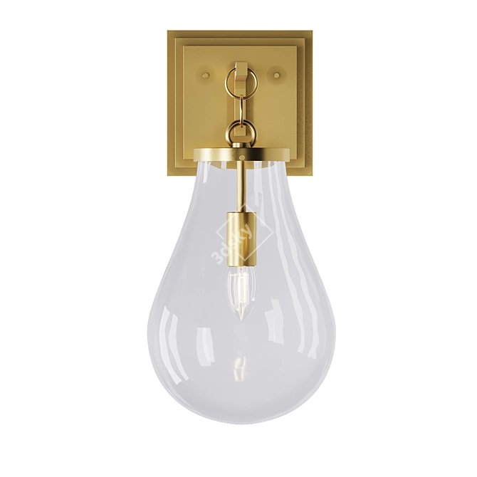 Title: Droplet Brass Glass Sconce 3D model image 3