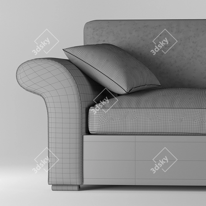 Elegant Gray Classic Sofa 3D model image 2