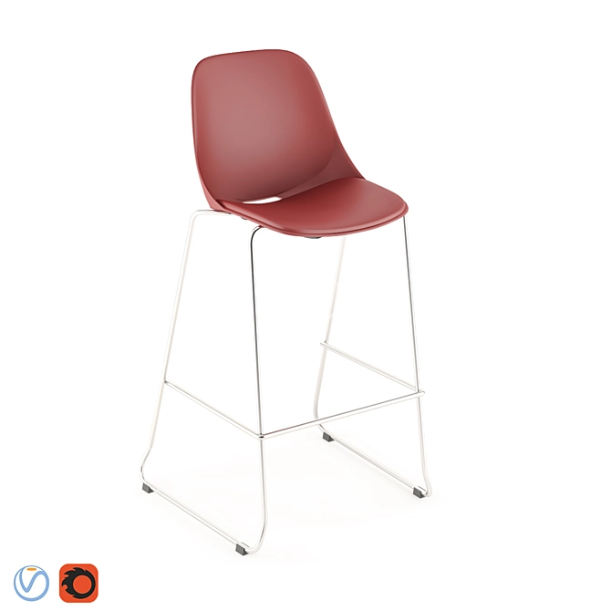 Modern Cerantola Barstool 3D model image 1