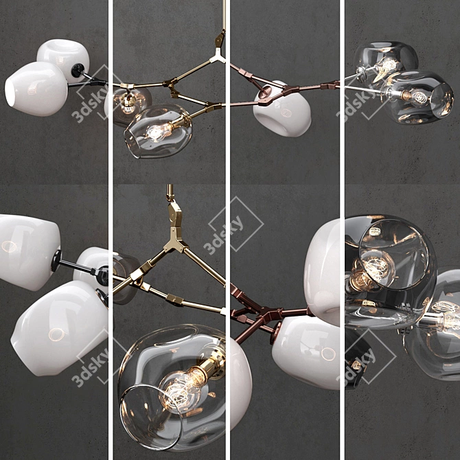 Branching Bubble 7-Lamp Collection 3D model image 2