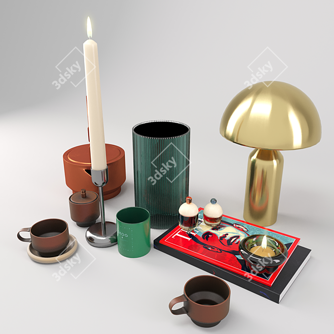 Elegant Decorative Set 3D model image 2