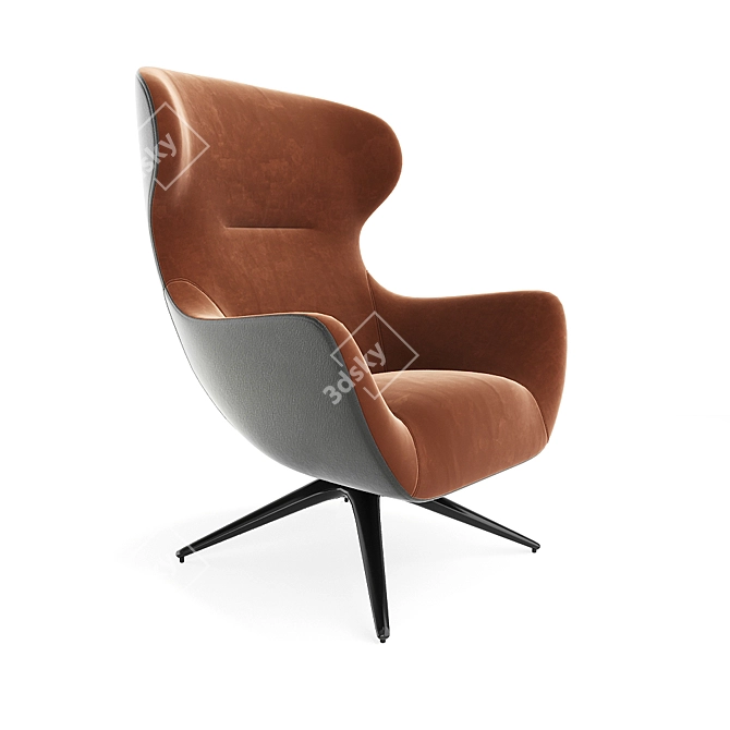 Poliform Mad Joker Revolving Armchair: Contemporary Comfort and Style 3D model image 2