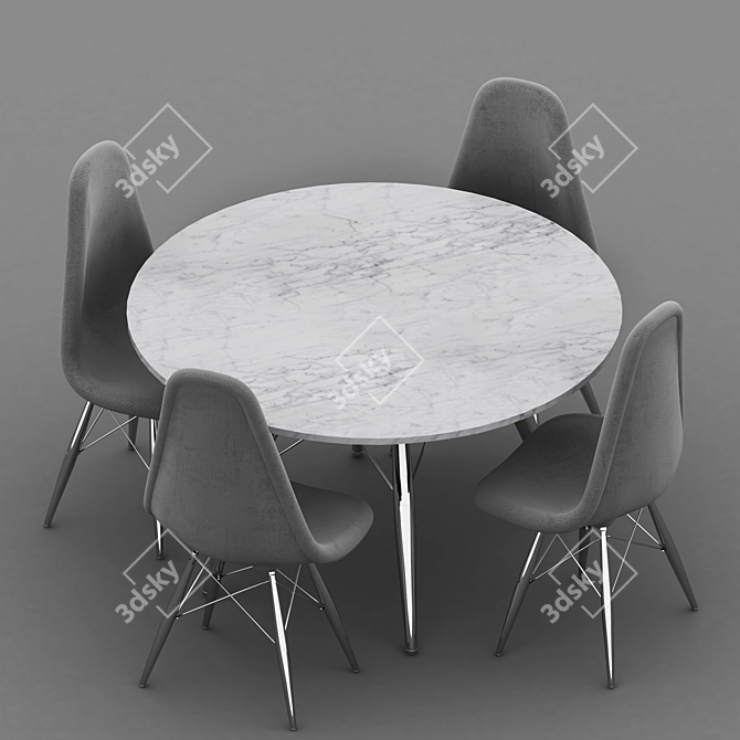 Modern Dining Table Set 3D model image 1