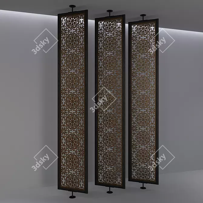 Elegant Aluminum Screen Divider 3D model image 5