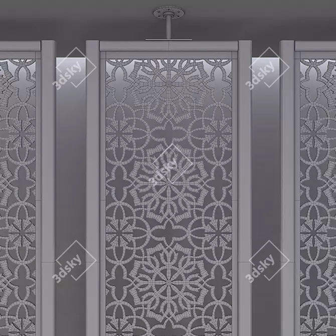 Elegant Aluminum Screen Divider 3D model image 7