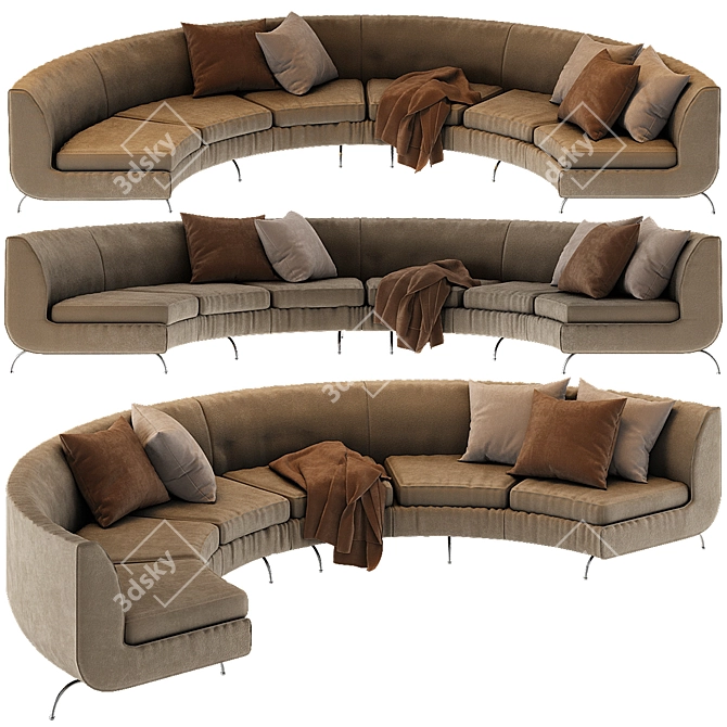 Contemporary Dubuffet Minotti Sofa 3D model image 1