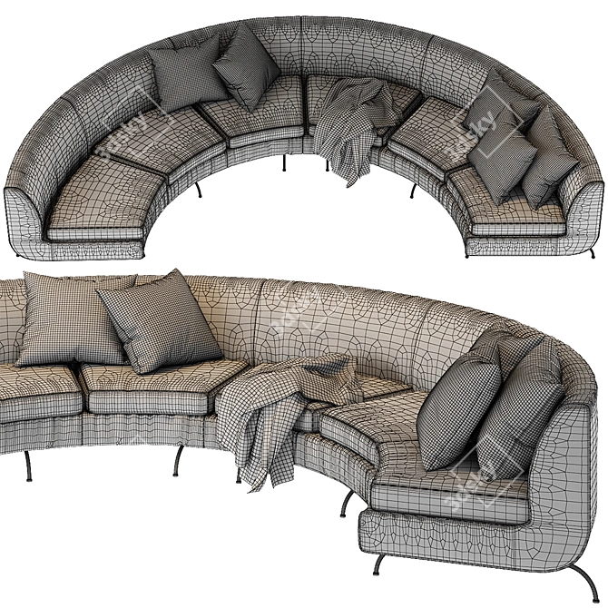 Contemporary Dubuffet Minotti Sofa 3D model image 3