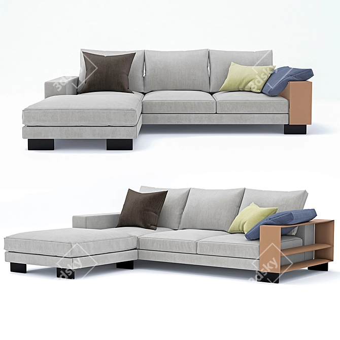 Elegant Lightpiece Sofa by Citterio 3D model image 2