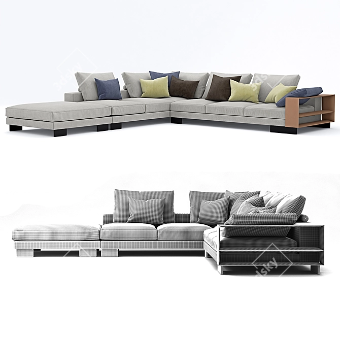 Elegant Lightpiece Sofa by Citterio 3D model image 3