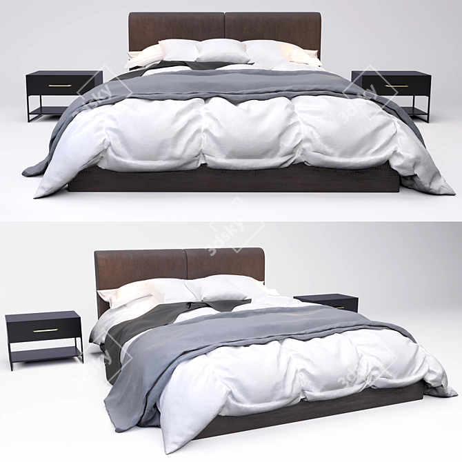 Sleek Slumber Bed 01 3D model image 1