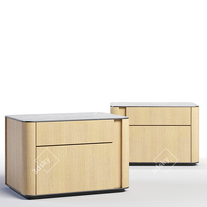 Modern AGERA Nightstand: Sleek Design, Spacious Storage 3D model image 2