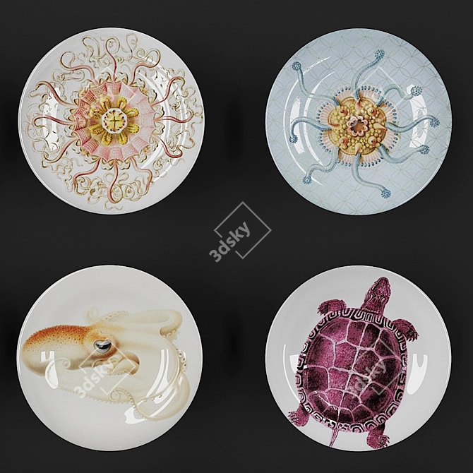 Elegant Decorative Plate 3D model image 2