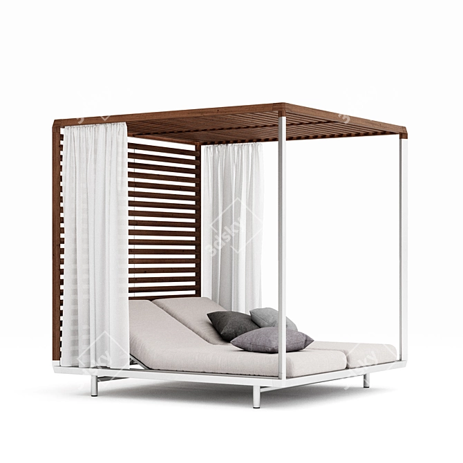 Tribu Pavilion: Luxurious Teak Daybed 3D model image 1