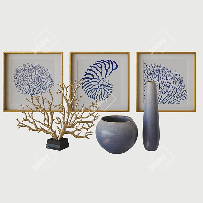 Seaside Splendor: 3D Decorative Sea Set 3D model image 1