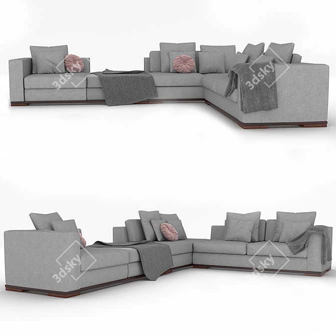 Vintage-inspired Heritage Sofa 3D model image 2