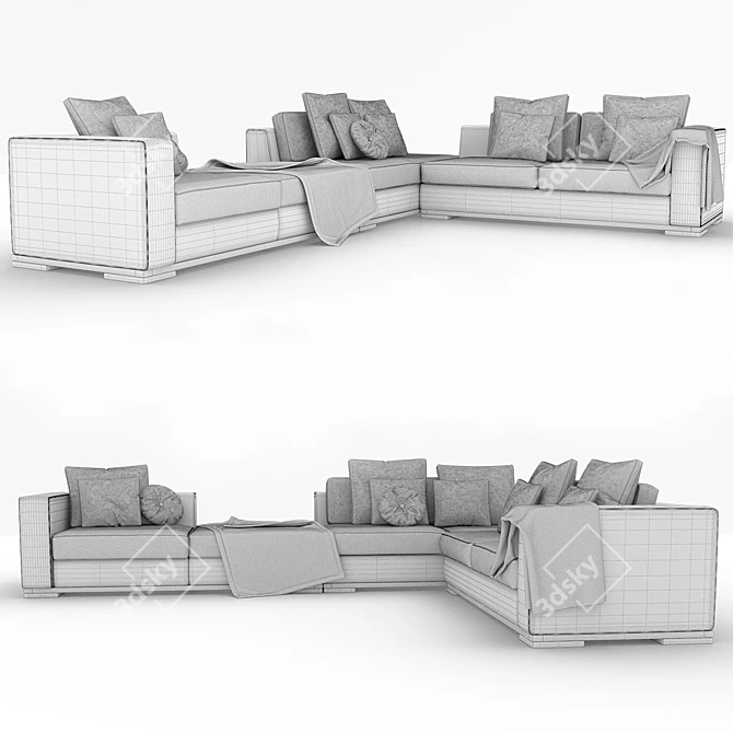 Vintage-inspired Heritage Sofa 3D model image 3