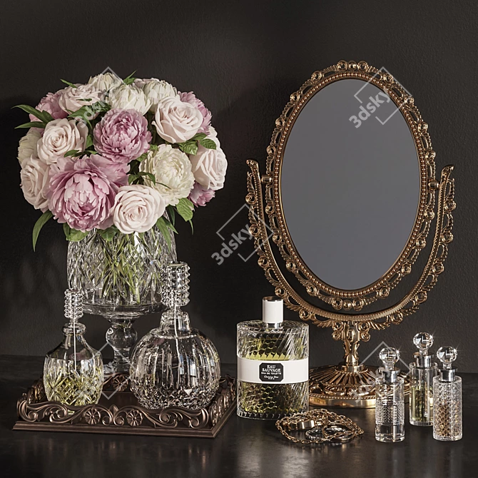 Classic Mirror Decoration Set 3D model image 1