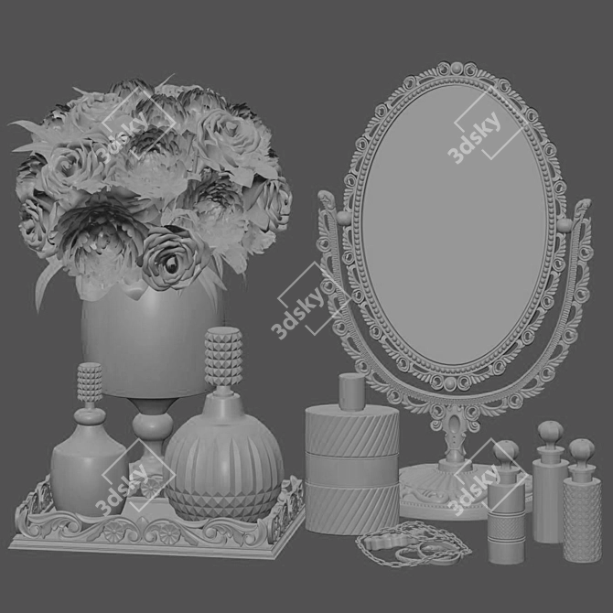 Classic Mirror Decoration Set 3D model image 3