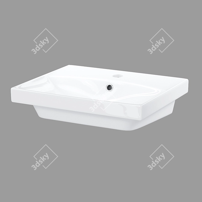 CITY 50: Sleek & Elegant Inset Sink 3D model image 1