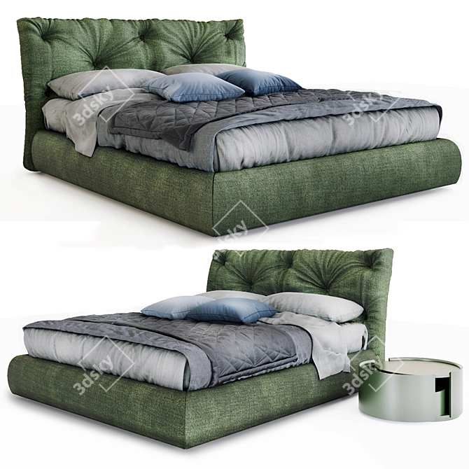 Modo Letti: Contemporary Fabric Bed 3D model image 1