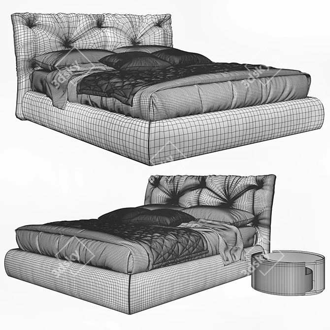 Modo Letti: Contemporary Fabric Bed 3D model image 3