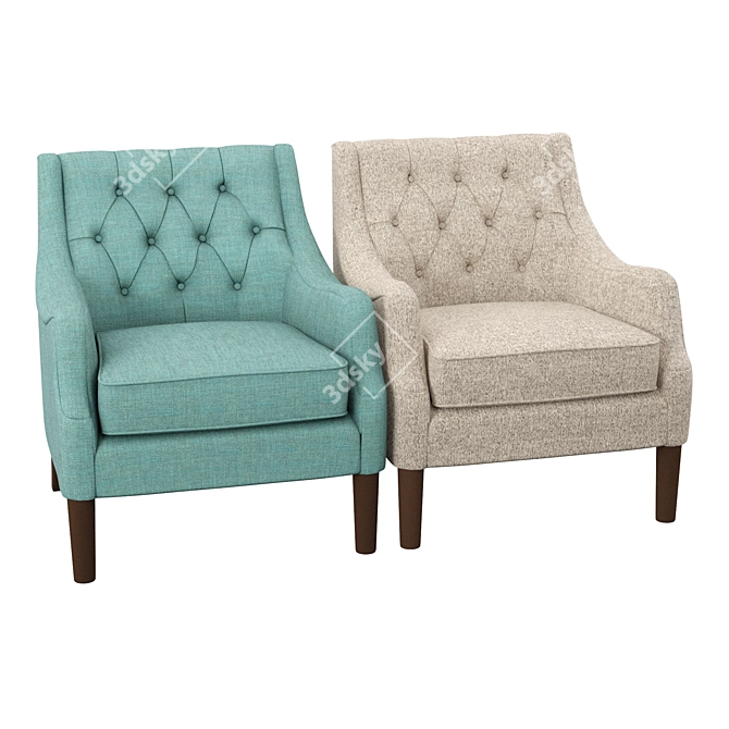 Elegant Rogersville Armchair: Timeless Comfort 3D model image 2