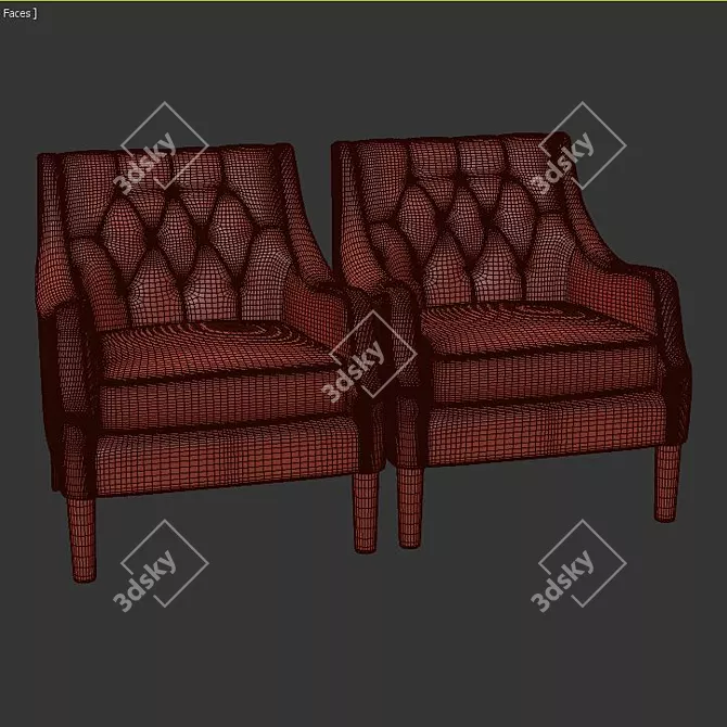 Elegant Rogersville Armchair: Timeless Comfort 3D model image 3