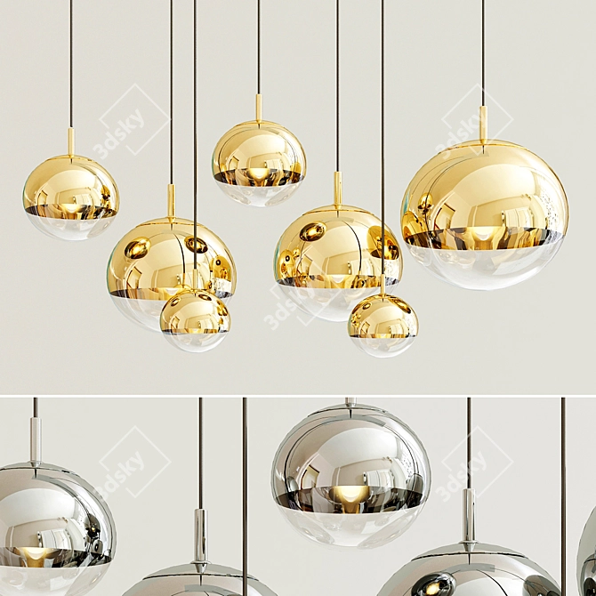 Elegant Glass Pendant Light: Tom Dixon 3D model image 1