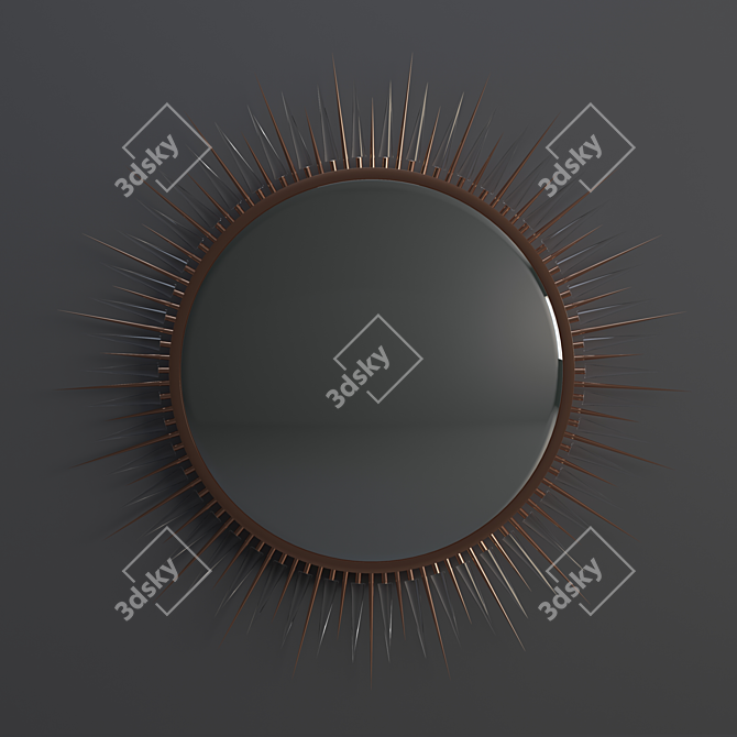 Explosion Mirror - Elegant Brass & Crystal Glass Design 3D model image 2