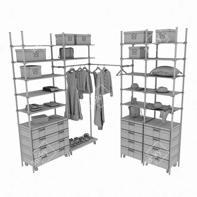 Komandor Rod System Wardrobe 3D model image 3