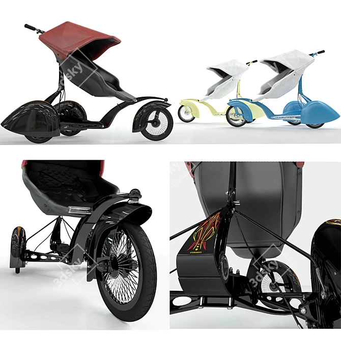 Transformable Kid Kustoms Roddler: Stroller to Bike! 3D model image 2