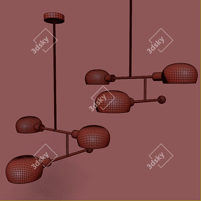 Modern Tangle Pendant Chandelier 3D model image 3