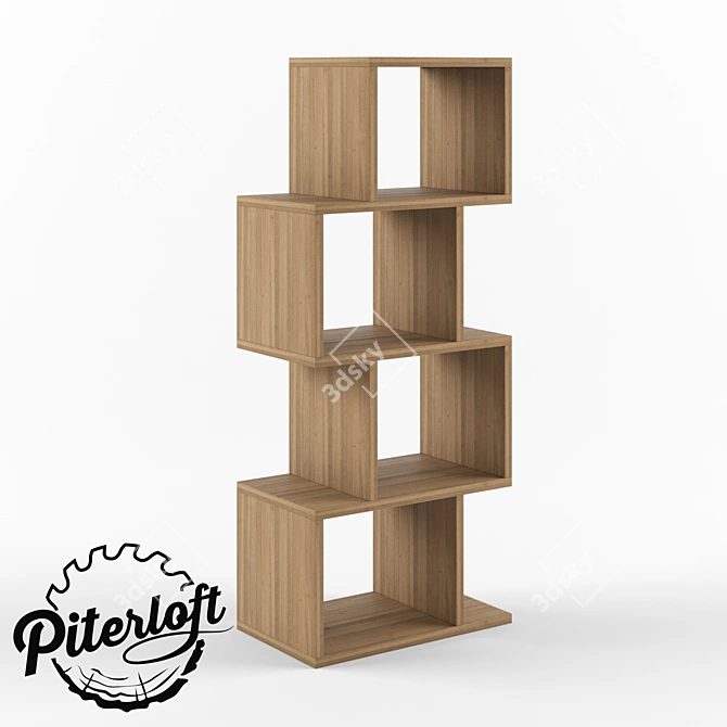 Boxster Wooden Rack: Stylish Loft Design 3D model image 1