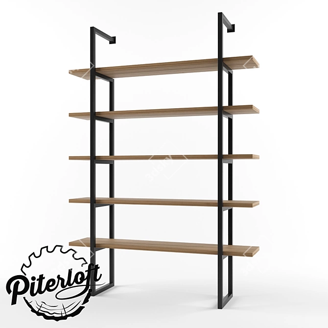 Bale Loft Style Rack | Customizable Sizes | Solid Wood & Metal 3D model image 1