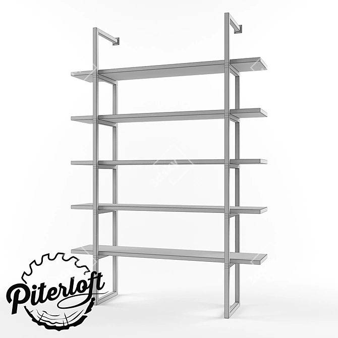 Bale Loft Style Rack | Customizable Sizes | Solid Wood & Metal 3D model image 2