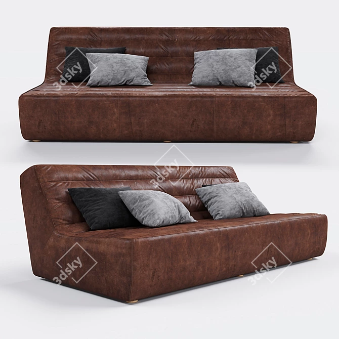 Luxurious Chelsea Leather Sofa 3D model image 1