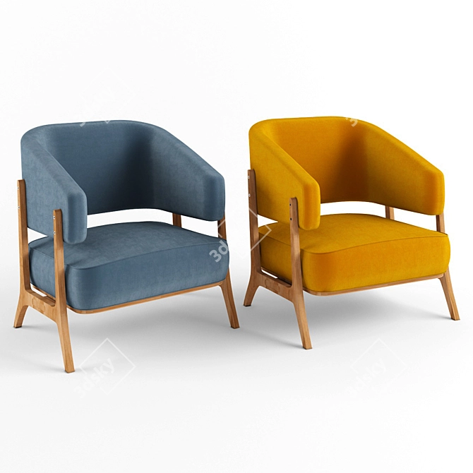 Sleek Enez Armchair | Modern Design 3D model image 1