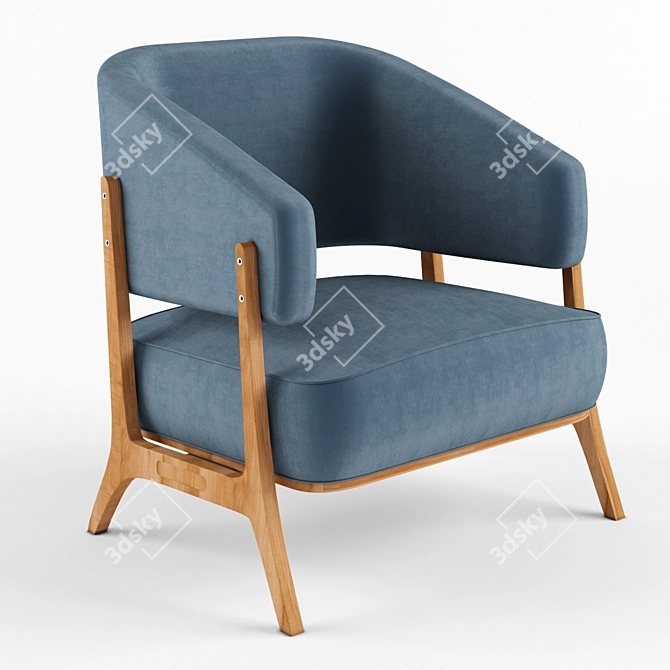 Sleek Enez Armchair | Modern Design 3D model image 2