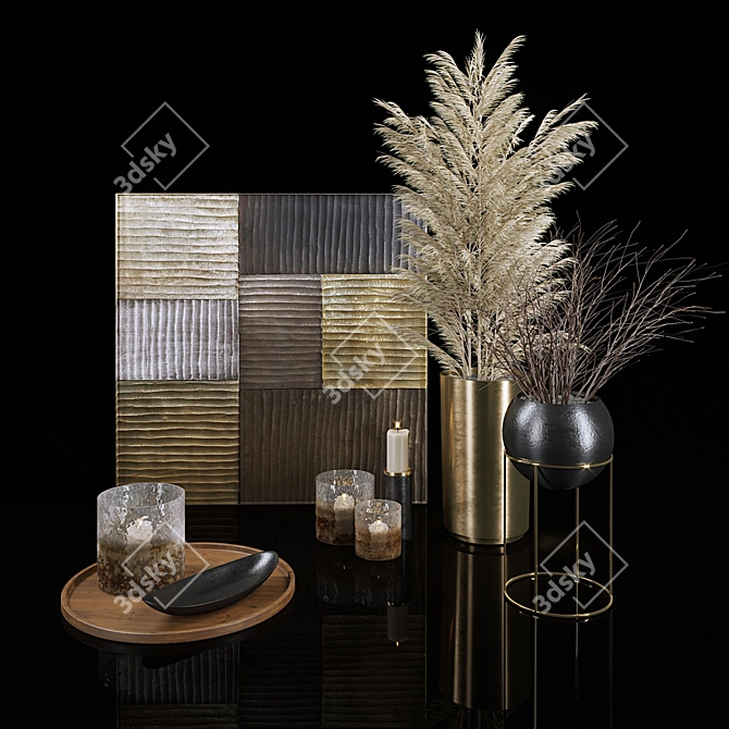 Elegant Home Decor Set 3D model image 1