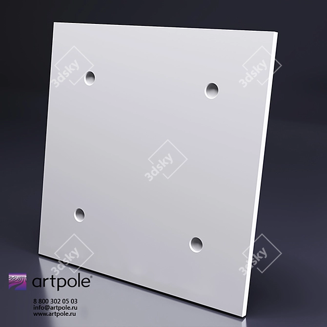 Plaster 3D Panel Loft Original - Hidden Fixings 3D model image 1