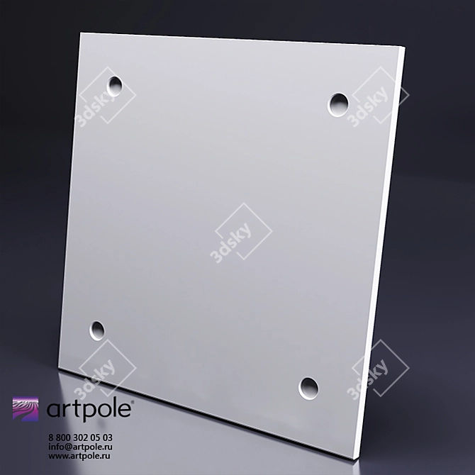 Loft Techno Gypsum 3D Panels: Modern Design at ArtPole 3D model image 1