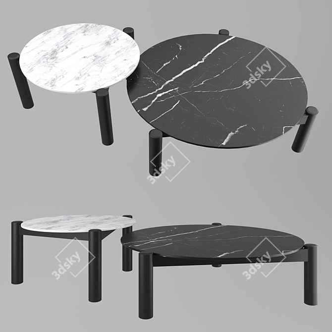 Marble-top Cassina Tables 3D model image 1