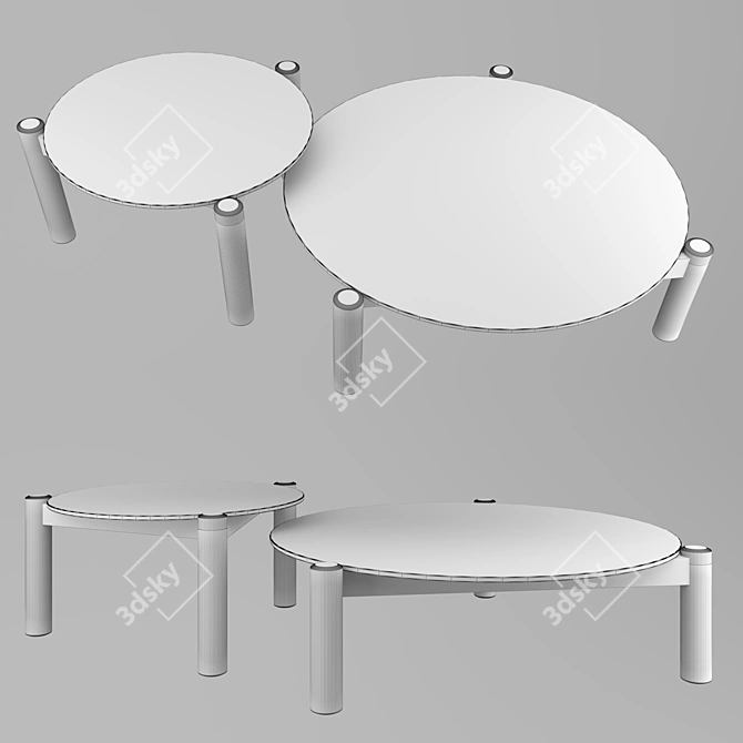 Marble-top Cassina Tables 3D model image 2