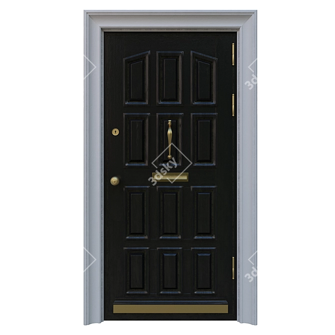 Classic Swing Door, 900x2000 Dimensions 3D model image 1