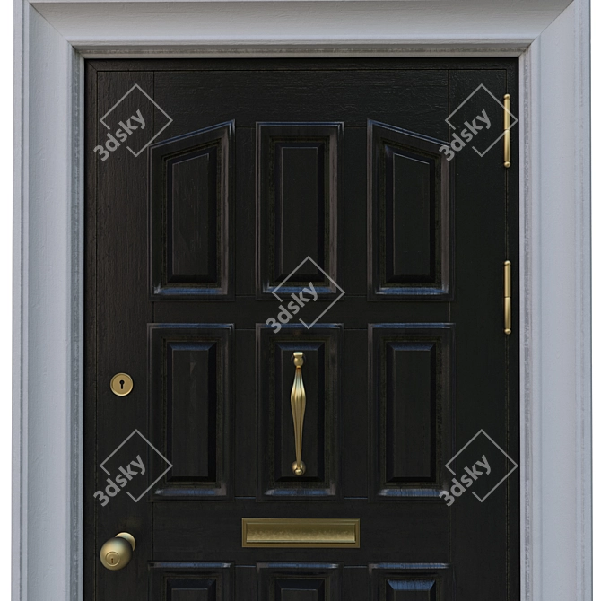 Classic Swing Door, 900x2000 Dimensions 3D model image 2