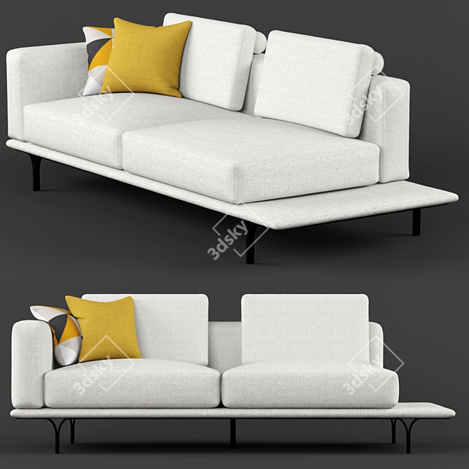 Elegant Nocelle 3 Seater Sofa Set 3D model image 1