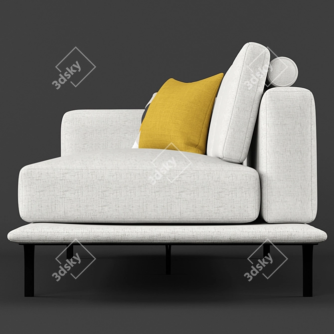 Elegant Nocelle 3 Seater Sofa Set 3D model image 3